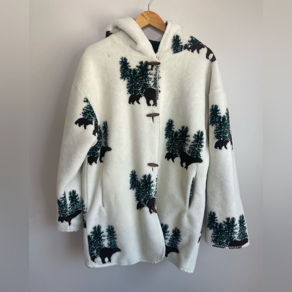 Reversible Bear Print Fleece Sweatshirt